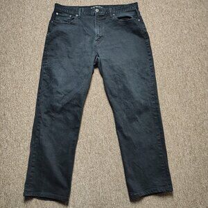LUCKY BRAND Jeans Men 36x32 Black 429 Classic Straight Cotton Blend Denim